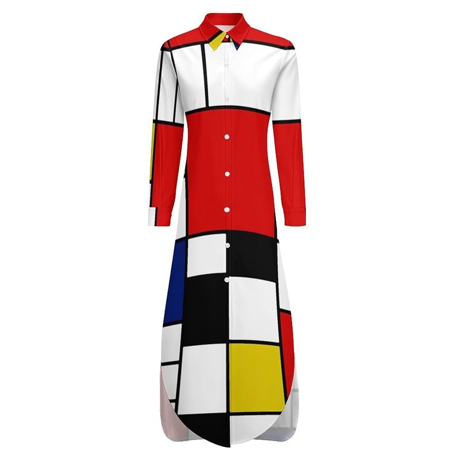 BOSS モノクロ幾何学模様 ロングシャツワンピース BOSS モノクロ幾何学模様 ロングシャツワンピース